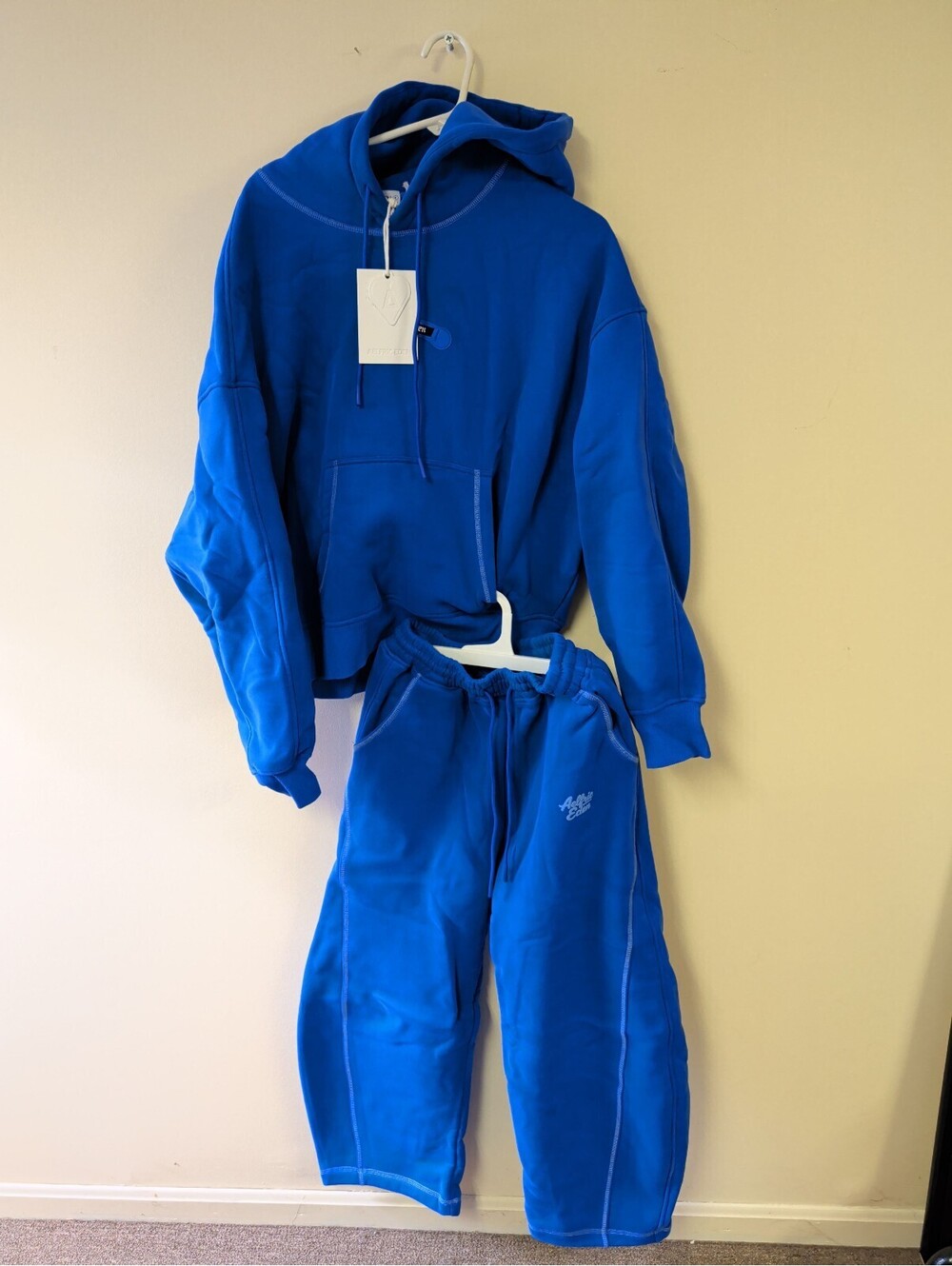 NWT AELFRIC EDEN Souffle Classic Cloud Hoodie Set Blue Size Medium